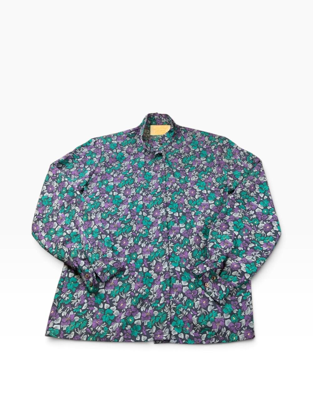 Vintage Pendleton Country Sophisticates Blouse 8 Floral Purple Teal USA 80s 90s
